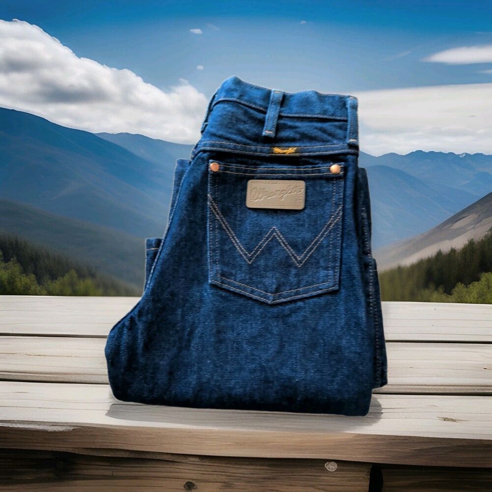 WRANGLER JEANS for MEN SZ 29X32 DARK WASH 936 DEN RIVET  EUC